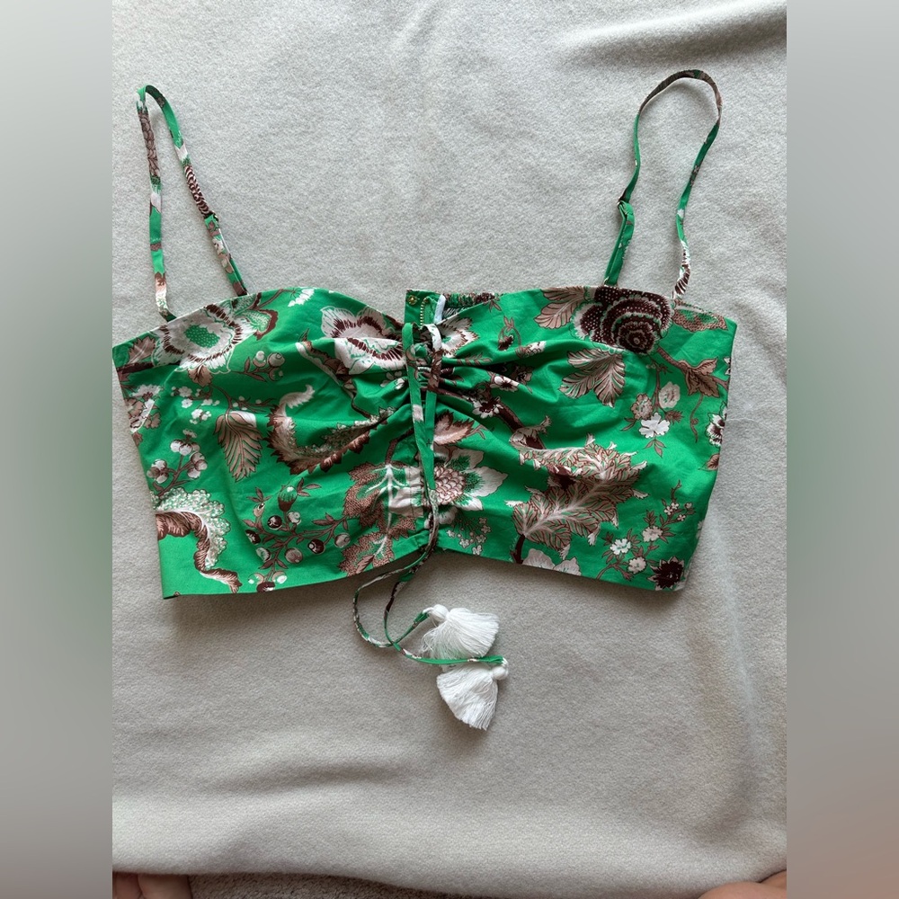 Cara Cara Maidstone Top Jacobean Mint Poplin Cotton L